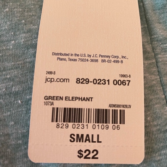 St. John’s Bay Green Elephant Womens T-Shirt - Picture 3 of 5